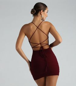 Style 05103-5462 Windsor Black Size 8 Sorority Mini Backless Cocktail Dress on Queenly