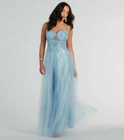 Style 05002-7993 Windsor Blue Size 4 Sweet 16 Prom Tall Height Straight Dress on Queenly