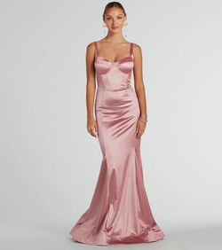 Style 05002-8135 Windsor Pink Size 8 Sweetheart Bustier Jersey Mermaid Dress on Queenly