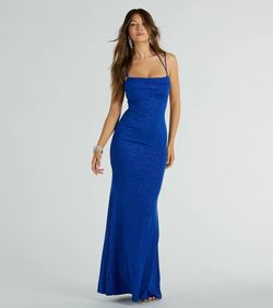 Style 05002-8402 Windsor Blue Size 8 Prom Party Jersey Mermaid Dress on Queenly