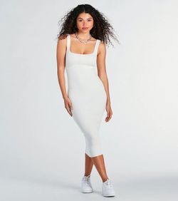 Style 06005-1851 Windsor White Size 0 Bridal Shower Square Neck Engagement Cocktail Dress on Queenly