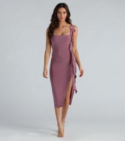 Style 05101-2828 Windsor Pink Size 8 05101-2828 Spaghetti Strap Cocktail Sorority Side slit Dress on Queenly