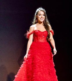 Sherri Hill Red Size 4 Pageant Quinceanera Floor Length Ball gown on Queenly