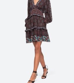 Style 1-1025093913-1498 SEA Brown Size 4 Sorority Sorority Rush Tall Height V Neck Cocktail Dress on Queenly