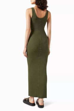 Style 1-1278973755-3236 Enza Costa Green Size 4 Jersey Black Tie Straight Dress on Queenly