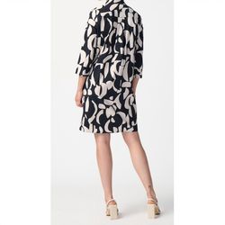 Style 1-1381857541-397 Joseph Ribkoff Black Size 14 Print High Neck Jersey Cocktail Dress on Queenly