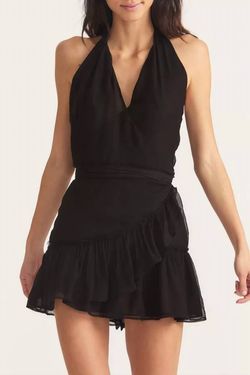 Style 1-145600897-3855 LoveShackFancy Black Size 0 Halter Summer Cocktail Dress on Queenly