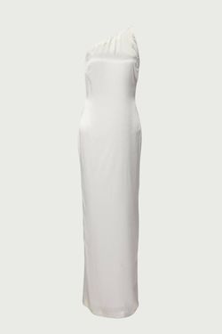 Style 1-1813667240-3855 IN THE MOOD FOR LOVE White Size 0 One Shoulder Straight Dress on Queenly