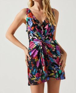 Style 1-1830211745-2901 ASTR Black Size 8 Mini Print Tall Height Cocktail Dress on Queenly