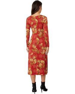 Style 1-1852699410-3236 Johnny Was Red Size 4 Pattern Spandex Cocktail Dress on Queenly