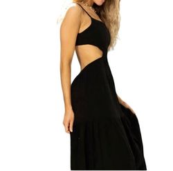 Style 1-1894540707-3236 Blanco BY NATURE Black Size 4 Backless Cut Out Straight Dress on Queenly