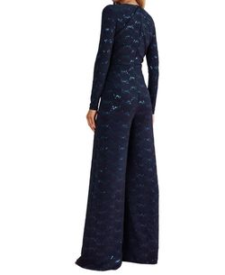 Style 1-1902641728-3709 Talbot Runhof Blue Size 8 Jumpsuit Dress on Queenly