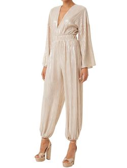 Style 1-1933780889-2696 Misa Los Angeles White Size 12 Floor Length Ivory Tall Height V Neck Jumpsuit Dress on Queenly