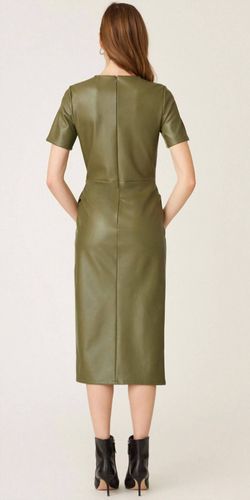 Style 1-1977790293-1498 Shoshanna Green Size 4 Tall Height Free Shipping Olive Polyester Cocktail Dress on Queenly