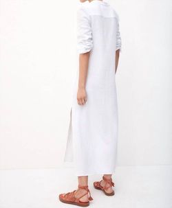 Style 1-2014067191-3011 Bird & Knoll White Size 8 Sleeves Free Shipping Tall Height Side slit Dress on Queenly