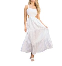 Style 1-2094188869-3236 Blanco BY NATURE White Size 4 Backless Cut Out A-line Dress on Queenly