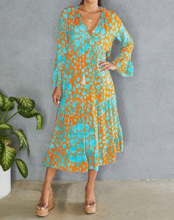 Style 1-2296290221-2793 Venti6 Orange Size 12 Long Sleeve Cocktail Dress on Queenly