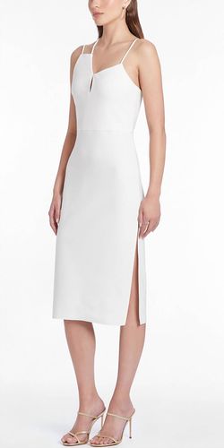 Style 1-2982655342-2696 Amanda Uprichard White Size 12 Polyester Tall Height Side Slit Cocktail Dress on Queenly