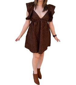 Style 1-3125074692-2791 day + moon Brown Size 12 Summer Print Floral Cocktail Dress on Queenly