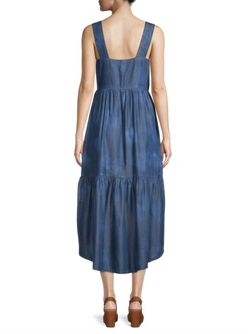 Style 1-3207419690-3855 Ecru Blue Size 0 Pockets Square Neck Cocktail Dress on Queenly