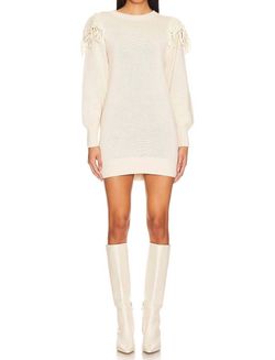 Style 1-322063345-2696 Cleobella White Size 12 Long Sleeve Speakeasy Ivory Cocktail Dress on Queenly