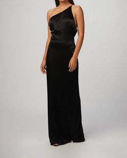 Style 1-327413055-3855 IN THE MOOD FOR LOVE Black Size 0 Floor Length Tall Height One Shoulder Straight Dress on Queenly