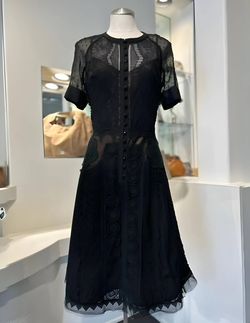 Style 1-3278523277-1498 Byron Lars Black Size 4 Lace Sleeves Wednesday Free Shipping Cocktail Dress on Queenly