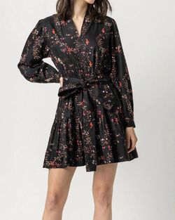 Style 1-3300345584-2791 Lilla P Black Size 12 Long Sleeve Mini Cocktail Dress on Queenly
