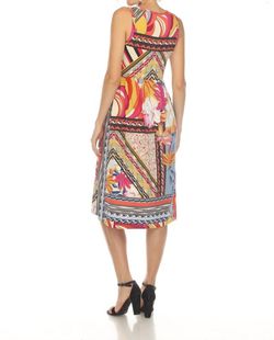 Style 1-3646185717-2901 Johnny Was Nude Size 8 Print Straight Tall Height Cocktail Dress on Queenly