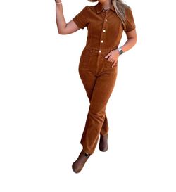 Style 1-3669097819-2791 day + moon Brown Size 12 Free Shipping Floor Length Plus Size Jumpsuit Dress on Queenly