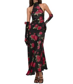 Style 1-3932736649-2901 for Love & Lemons Black Size 8 Military High Neck Floor Length Straight Dress on Queenly