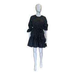 Style 1-4021674715-649 LDT Black Size 2 Belt Sleeves Cocktail Dress on Queenly