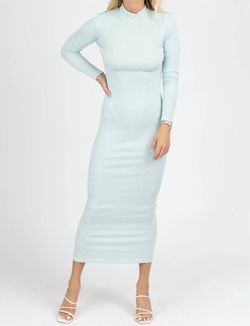 Style 1-4286814104-2696 Win Win Apparel Blue Size 12 Spandex Plus Size Sleeves Backless Straight Dress on Queenly
