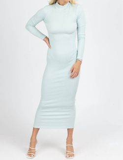 Style 1-4286814104-2696 Win Win Apparel Blue Size 12 Long Sleeve Backless Spandex Tall Height Straight Dress on Queenly