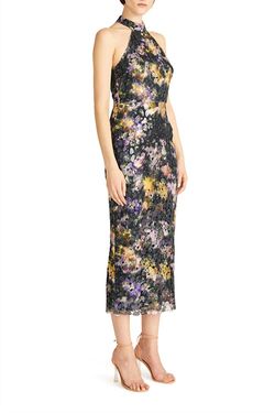 Style 1-606922177-649 Monique Lhuillier Black Size 2 Polyester Floral Tall Height Cocktail Dress on Queenly