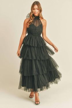Style 1-617274565-3471 MABLE Black Size 4 Polyester Floor Length A-line Dress on Queenly