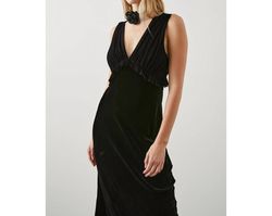 Style 1-673446524-2901 Rails Black Size 8 Silk Velvet Tall Height Cocktail Dress on Queenly