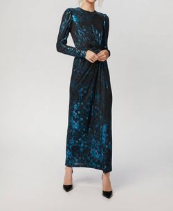 Style 1-674229164-3236 IN THE MOOD FOR LOVE Blue Size 4 Black Tie Straight Dress on Queenly