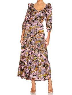 Style 1-858151582-3471 Cleobella Purple Size 4 Print Cocktail Dress on Queenly