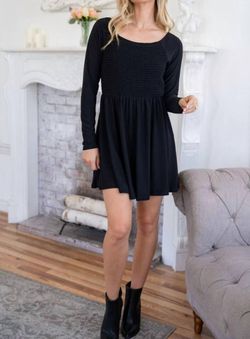 Style 1-875494996-1465 White Birch Black Size 28 Long Sleeve Sorority Rush Mini Cocktail Dress on Queenly