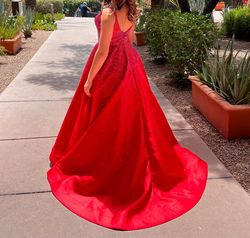 Sherri Hill Red Size 2 Floor Length Short Height Square Ball gown on Queenly