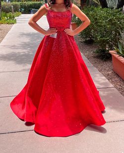 Sherri Hill Red Size 2 Jersey Train Backless Ball gown on Queenly