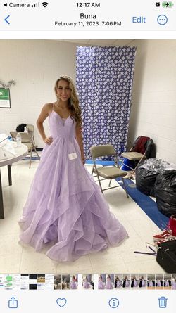 Sherri Hill Purple Size 0 Plunge Floor Length Pageant Ball gown on Queenly