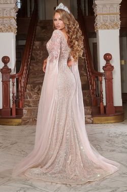 Style PS22907 Portia and Scarlett Gold Size 8 Black Tie Pageant Floor Length Mermaid Dress on Queenly