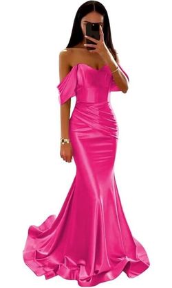 Likeseedd Pink Size 4 Military Floor Length Jersey Corset Mermaid Dress on Queenly
