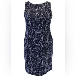Talbots Blue Size 2 Mini Print 70 Off Cocktail Dress on Queenly