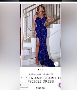 Portia and Scarlett Blue Size 8 Prom Train Dress on Queenly