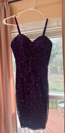 La Femme Purple Size 2 Free Shipping Jersey Prom Homecoming Cocktail Dress on Queenly