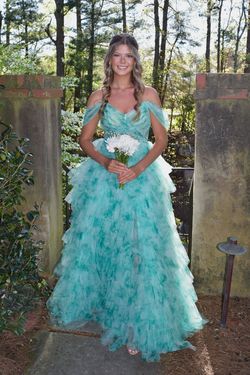 Style 38606 Jovani Green Size 2 Prom 38606 Floor Length Ball gown on Queenly