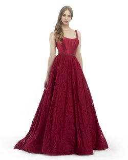 Style 15798 Morrell Maxie  Red Size 4 Lace Satin Floor Length A-line Dress on Queenly